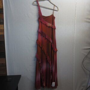 ASOS WOMENS RUFFLE MIDI DRESS  - PINKS - US SIZE 8